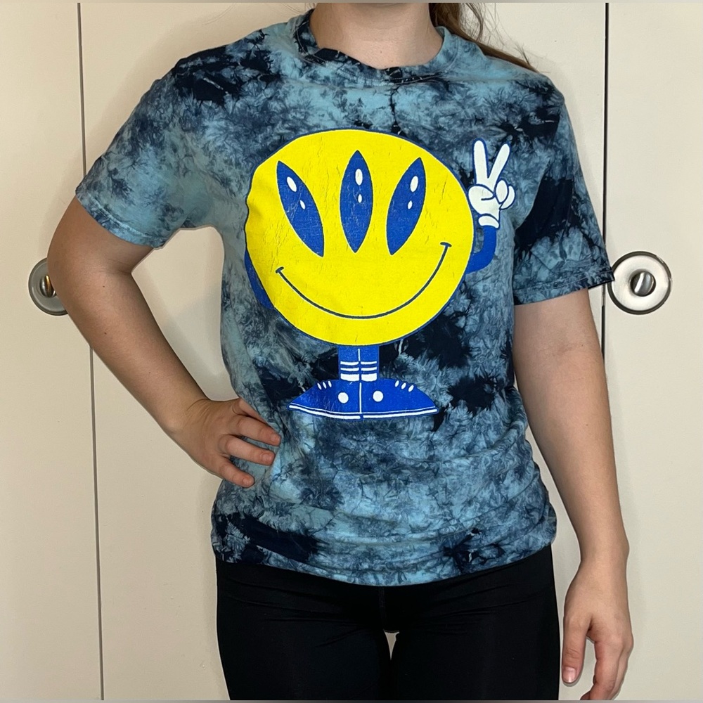 ALAB Blue Tie Dyed Alien Shirt from Zumiez